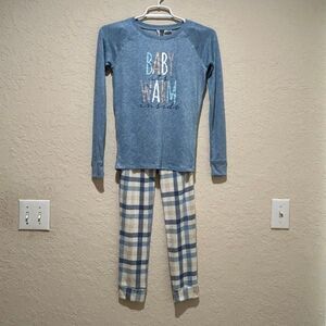 NEW Boy's Size Large Jaclyn Intimates "Baby it's Warm Inside" 2 Pcs Pajama Set